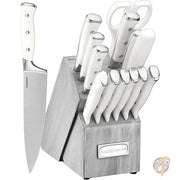 Cuisinart クイジナート キッチン 調理器具 ブロック付き ナイフ 15 点セット ホワイト/グレー