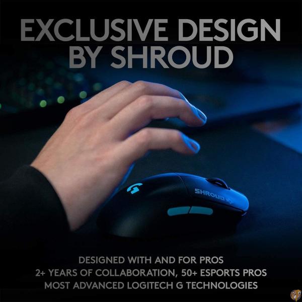 Logitech G ゲーミングマウス GPRO HERO SHROUD(シュラウド) EDITION ワイヤレス FPS向け 80g 軽量 送料無料