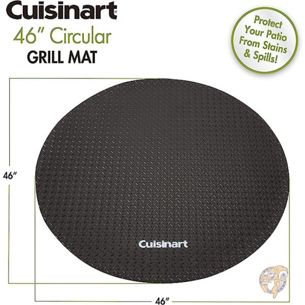 Cuisinart クイジナート アウトドア 円形 グリルマット 46インチ/116cm ブラック Circular Grill Mat CGMT-046