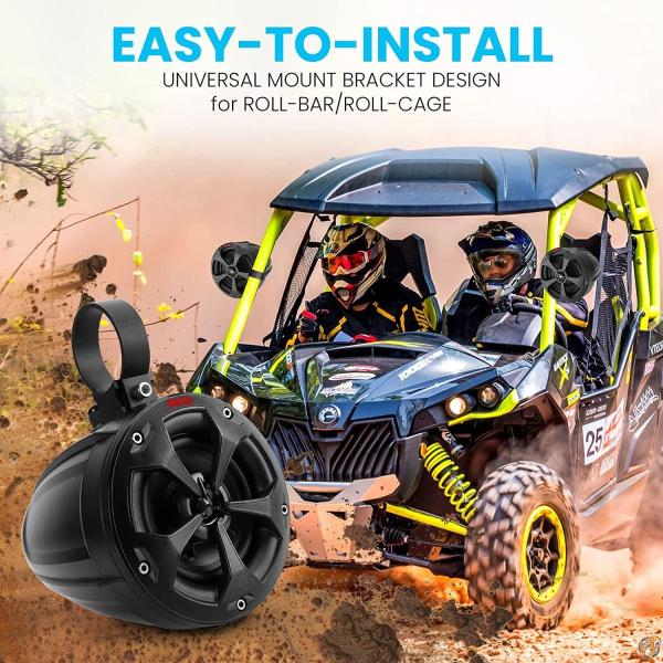 Pyle PLUTV41BK 2ウェイ デュアル防水オフロードスピーカー 4インチ 800ワット 海洋グレード ウェイクボード タワー 送料無料