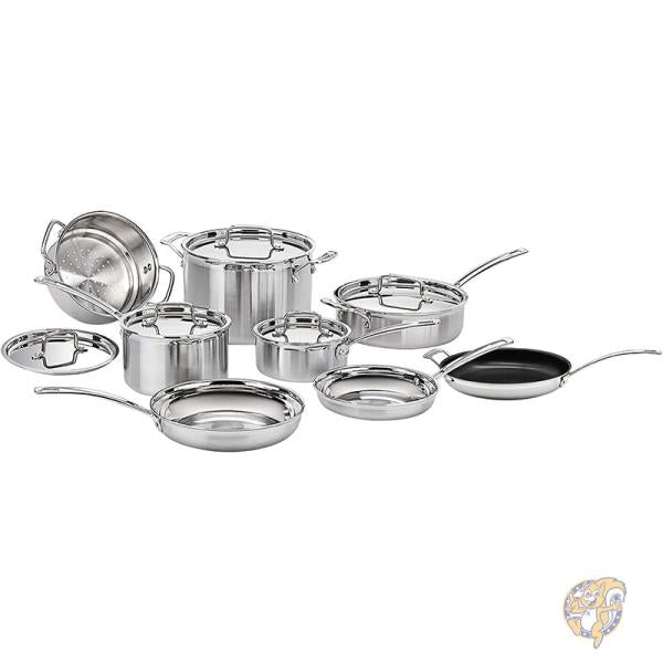 鍋 フライパン 調理器具セット ステンレススチール 13点セット シルバー MCP-13 Cuisinart クイジナート