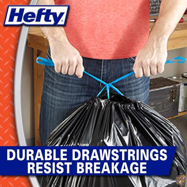 Hefty Drawstring Lawn and Leaf Bags, 39 Gallon, 38 Count by Hefty