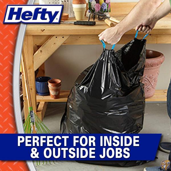 Hefty Drawstring Lawn and Leaf Bags, 39 Gallon, 38 Count by Hefty