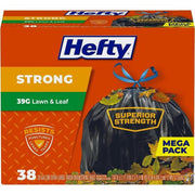 Hefty Drawstring Lawn and Leaf Bags, 39 Gallon, 38 Count by Hefty