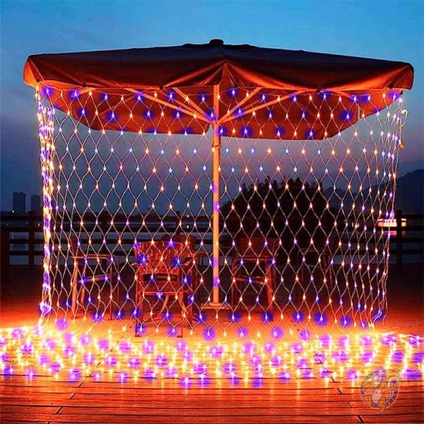 Dazzle Bright ダズルブライト パーティー装飾 ハロウィン 360 LED ネットライト パープル&オレンジ HB-360WCOI