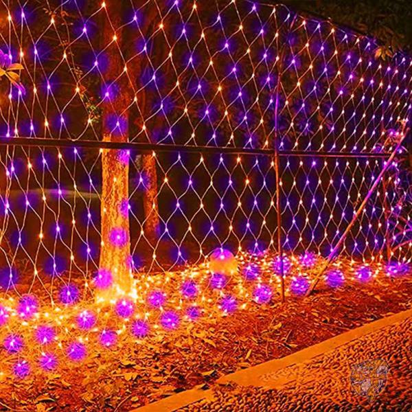 Dazzle Bright ダズルブライト パーティー装飾 ハロウィン 360 LED ネットライト パープル&オレンジ HB-360WCOI