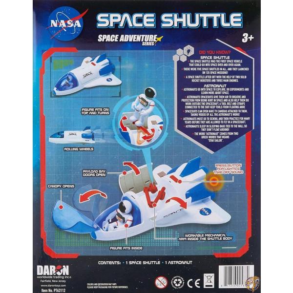 Daron NASA スペースアドベンチャーシリーズ ライト&サウンド&フィギュア付きスペースシャトル 約9インチ x 7インチ