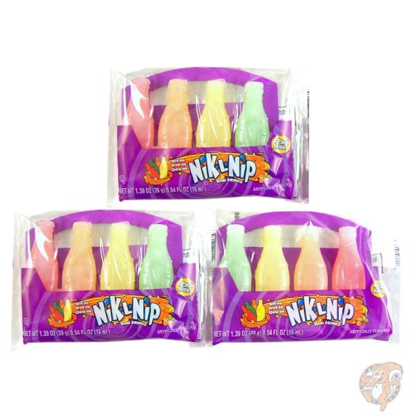 ニックルニップ Nik-L-Nip Mini Drinks Candy ワックスボトル ミニドリンク キャンディ 3パック 送料無料