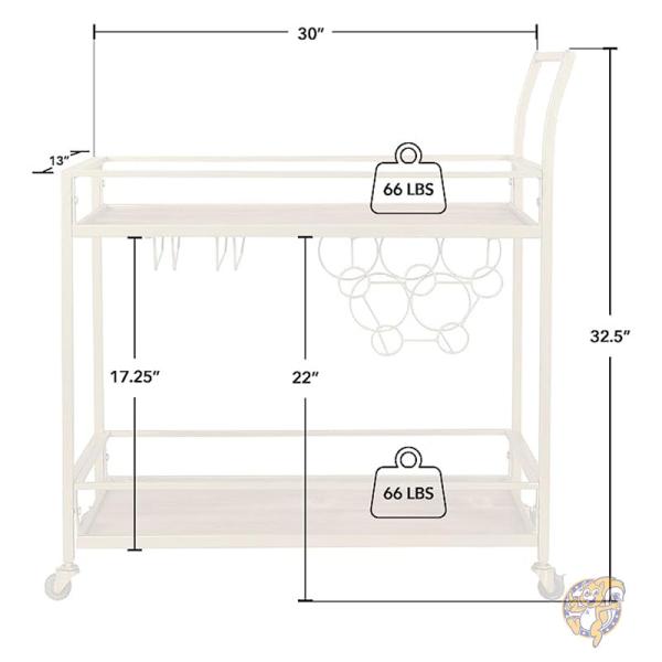 FirsTime & Co. ファースタイム&カンパニー キッチン用品 バーカート ゴールド&ブラウン 70095