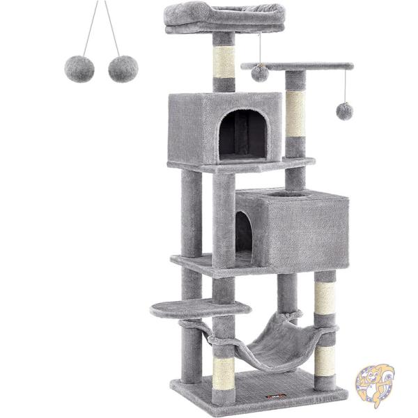 キャットツリー 屋内猫用 155cmキャットタワー ポンポン 2 個付き 猫タワー アメリカ輸入 PCT192W01 FEANDREA