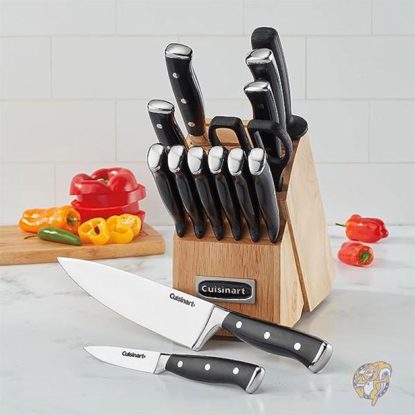 Cuisinart クイジナート キッチン 調理器具 ナイフ 15点セット トリプルリベットコレクション ブラック C77BTR-15P