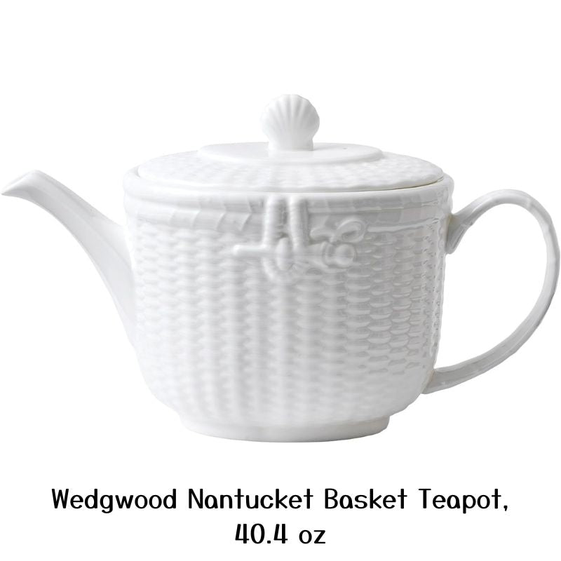 ウェッジウッド ナンタケットバスケット ティーポット Wedgwood Nantucket Basket Teapot 40.4 oz 約1195ml White ティーポット アメリカ輸入品