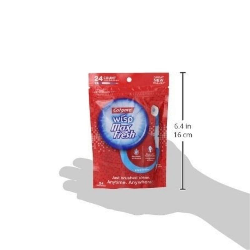 歯磨き粉不要!コルゲート ミニ歯ブラシ Colgate Max Fresh Wisp 携帯用 4袋セット持ち運び使い捨て歯ブラシ
