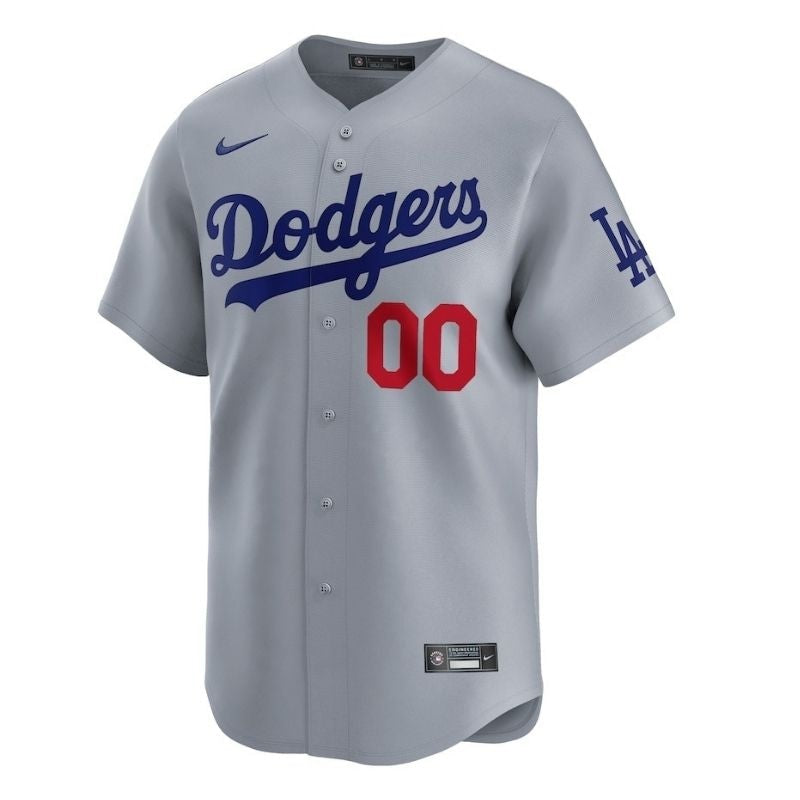 名入れ ドジャースユニフォーム Nike ナイキ 大人用 オリジナルユニフォーム Los Angeles Dodgers ★グレー★