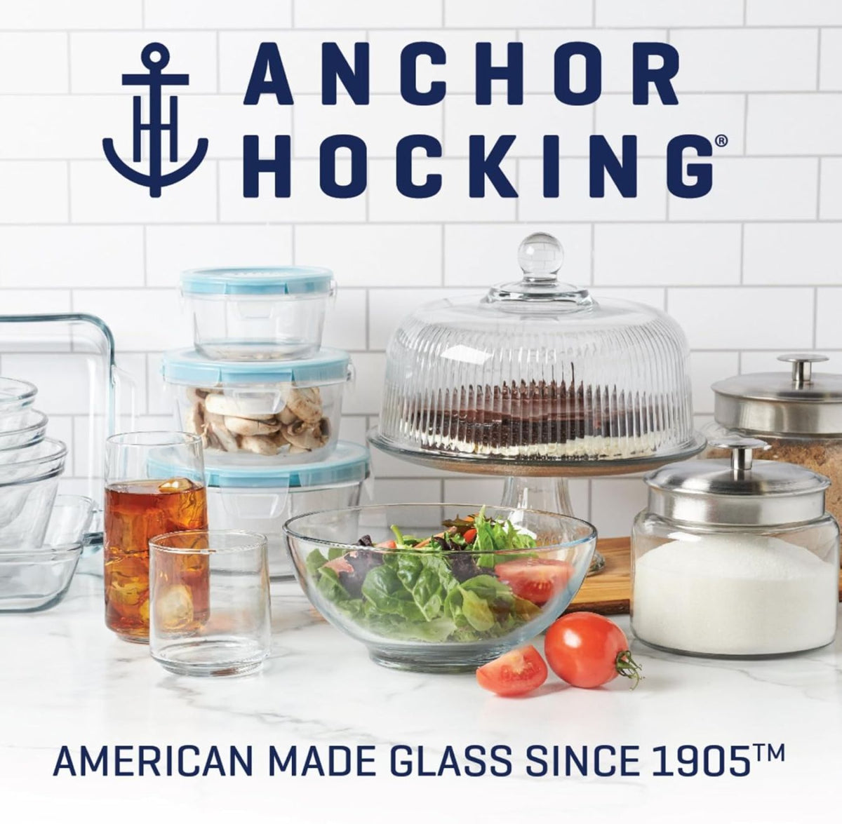 アンカーホッキング フードコンテナ Anchor Hocking ガラス保存容器 12ピースセット(6個) 蓋付き 耐熱ガラス 強化ガラス 食品保存容器 電子レンジ オーブン 冷凍対応 アメリカ製