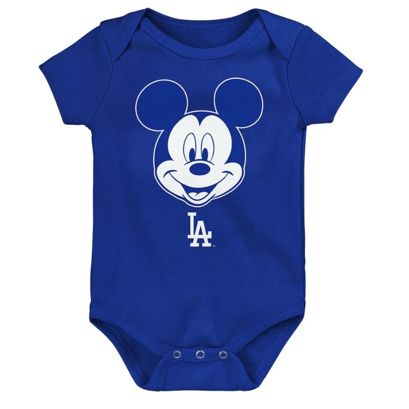 ミッキーマウス ロサンゼルスドジャース ベビー服 3セット ディズニー MLB公式 Los Angeles Dodgers 出産祝い 野球