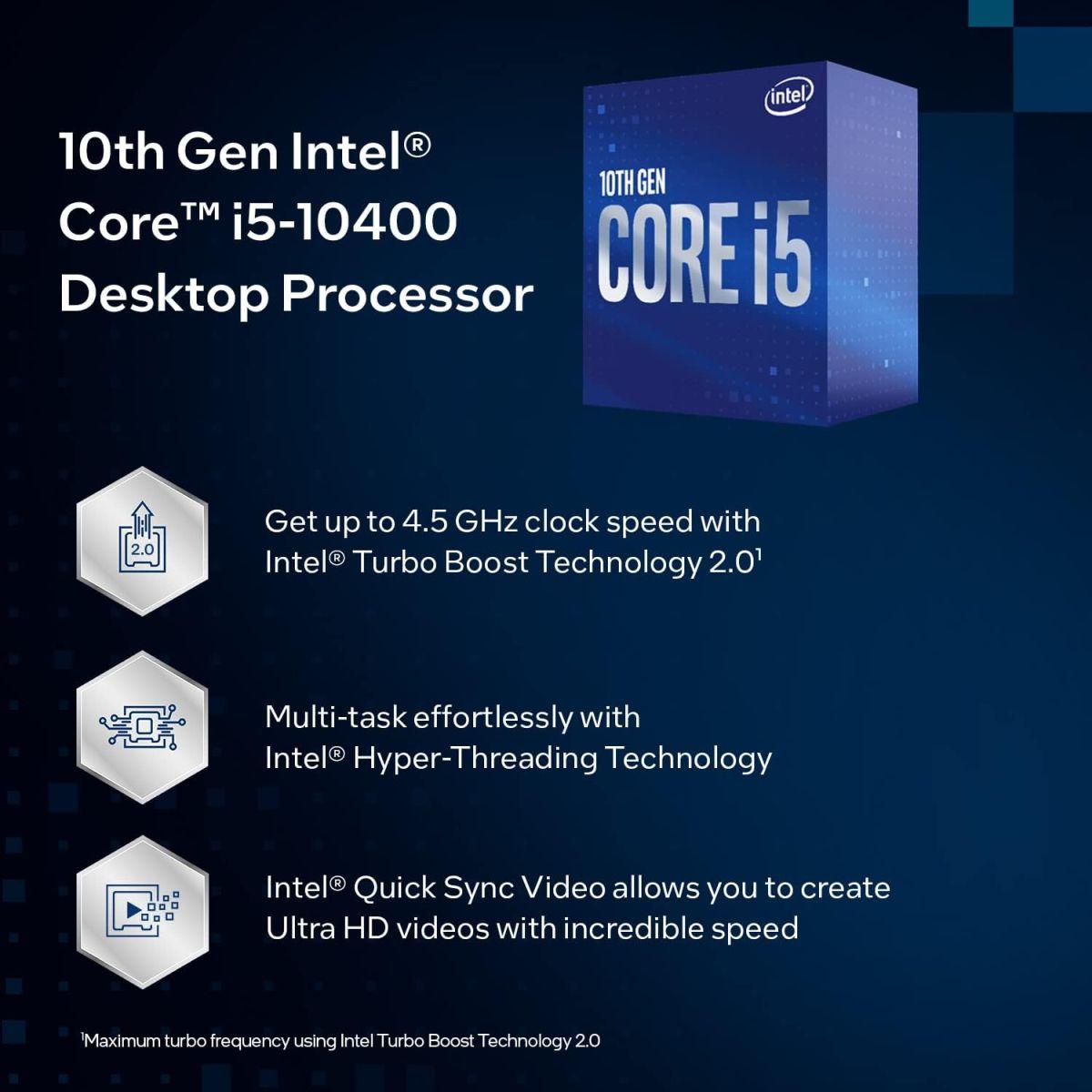INTEL CPU BX8070110400 Core i5-10400 プロセッサー、2.90 GHz(最大4.3 GHz) 、 12 MBキャッシュ 、 6コア 日本正規流通商品