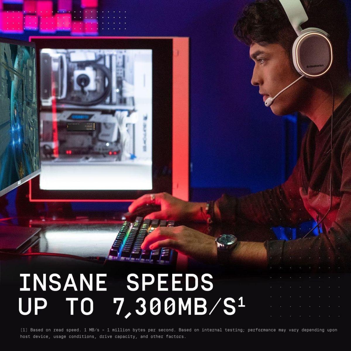 WD_BLACK 2TB SN850X NVMe 内蔵型ゲーミングSSD ソリッドステートドライブ - Gen4 PCIe M.2 2280 最高7,300MB/s - WDS200T2X0E