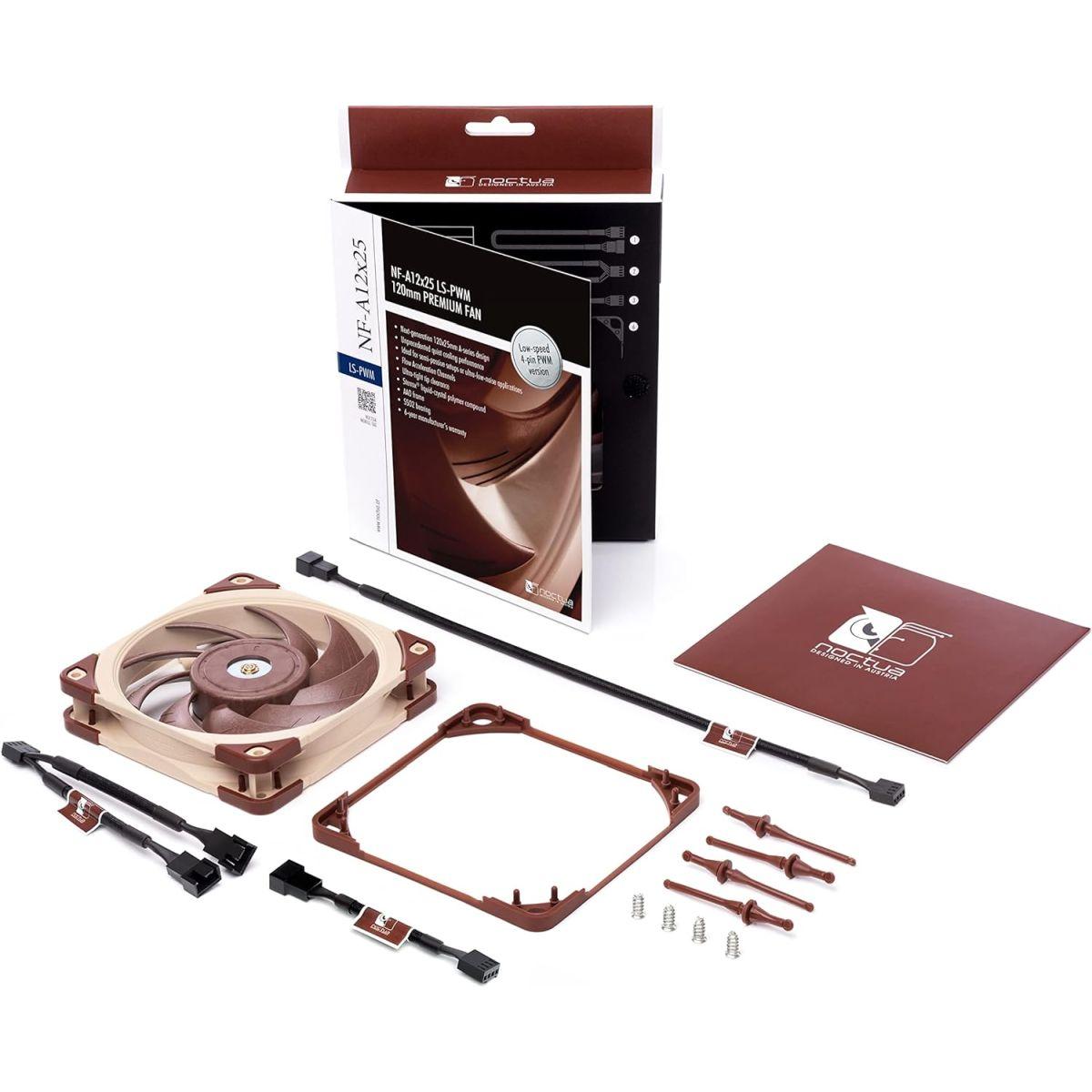 Noctua NF-A12x25 LS-PWM, プレミアム 静音 ファン, 4-Pin接続 (120mm, ブラウン)