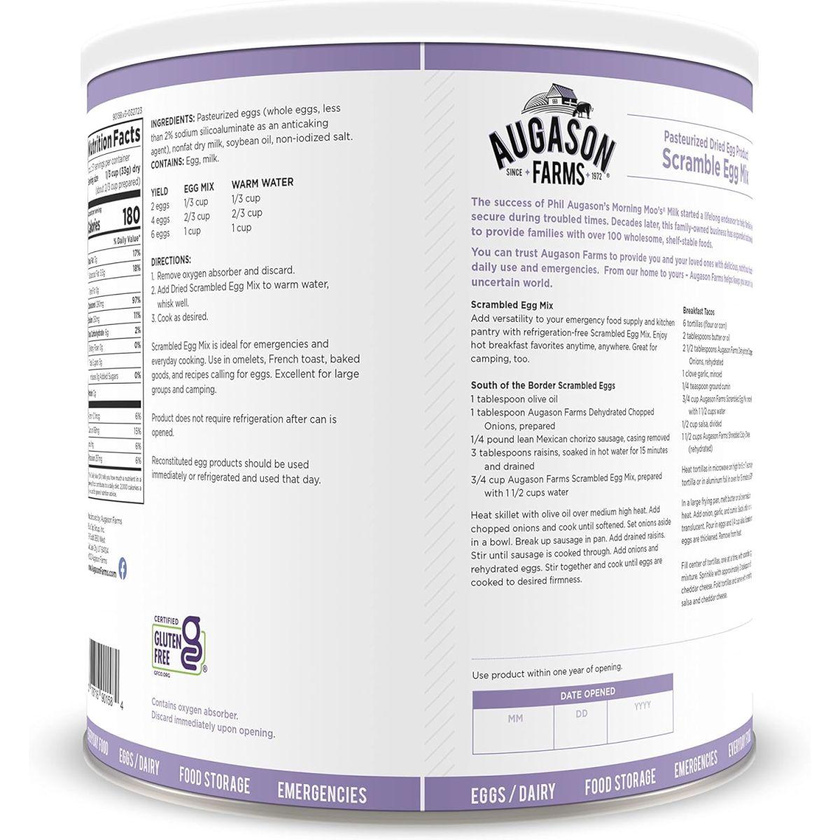 Augason Farms Scrambled Egg Mix 36 oz #10 Can by Augason Farms
