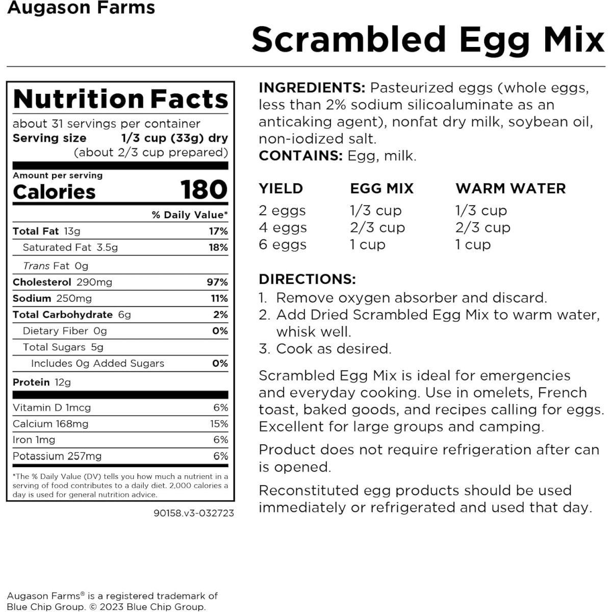 Augason Farms Scrambled Egg Mix 36 oz #10 Can by Augason Farms