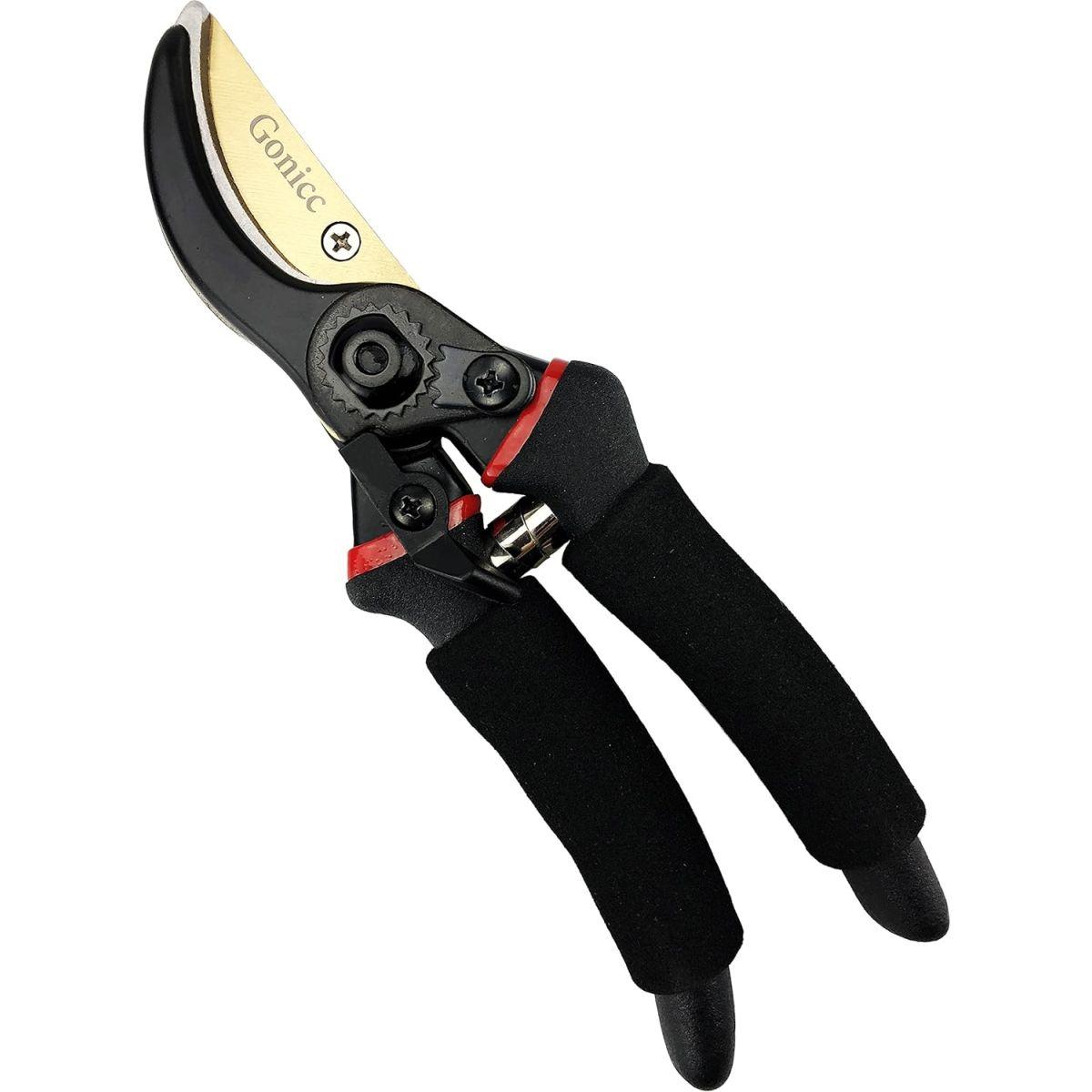 Gonicc 剪定鋏 GPPS-1003 SK-5スチール刃 チタンコーティング バイパスタイプ 耐久性 園芸用はさみ、果樹 庭木の剪定 盆栽剪定道具庭園作業 剪定ばさみ マルチカラー