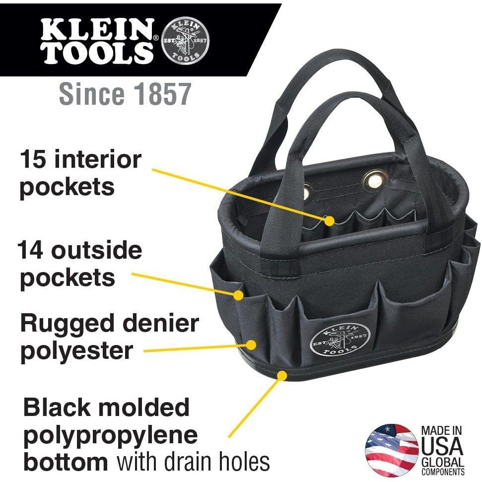 KLEIN TOOLS (クラインツール) 電工バケツ 持ち手あり 高強度タイプ 5144BHB14OS ブラック