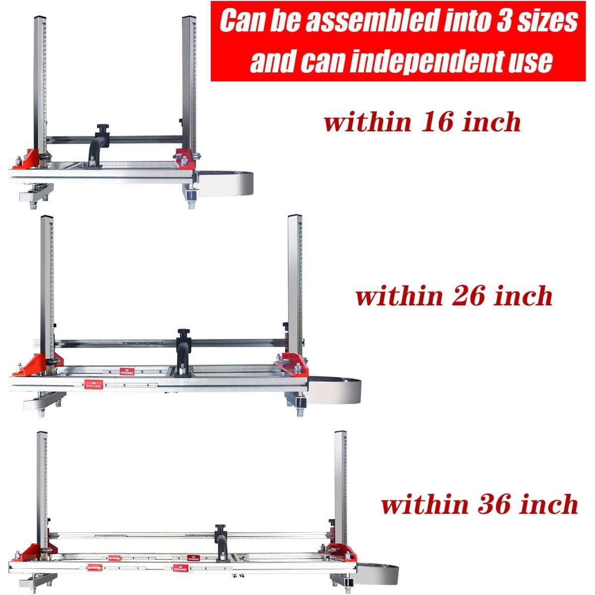 Zozen(ゾゼン) チェーンソーミル ソーミル - ソーミル ポータブルソーミル 3つのサイズに組み立てることができ、独立して使用できます。14~36インチに適しています。建築業者や木工業者向けの柔軟なカッティングガイドシステム。
