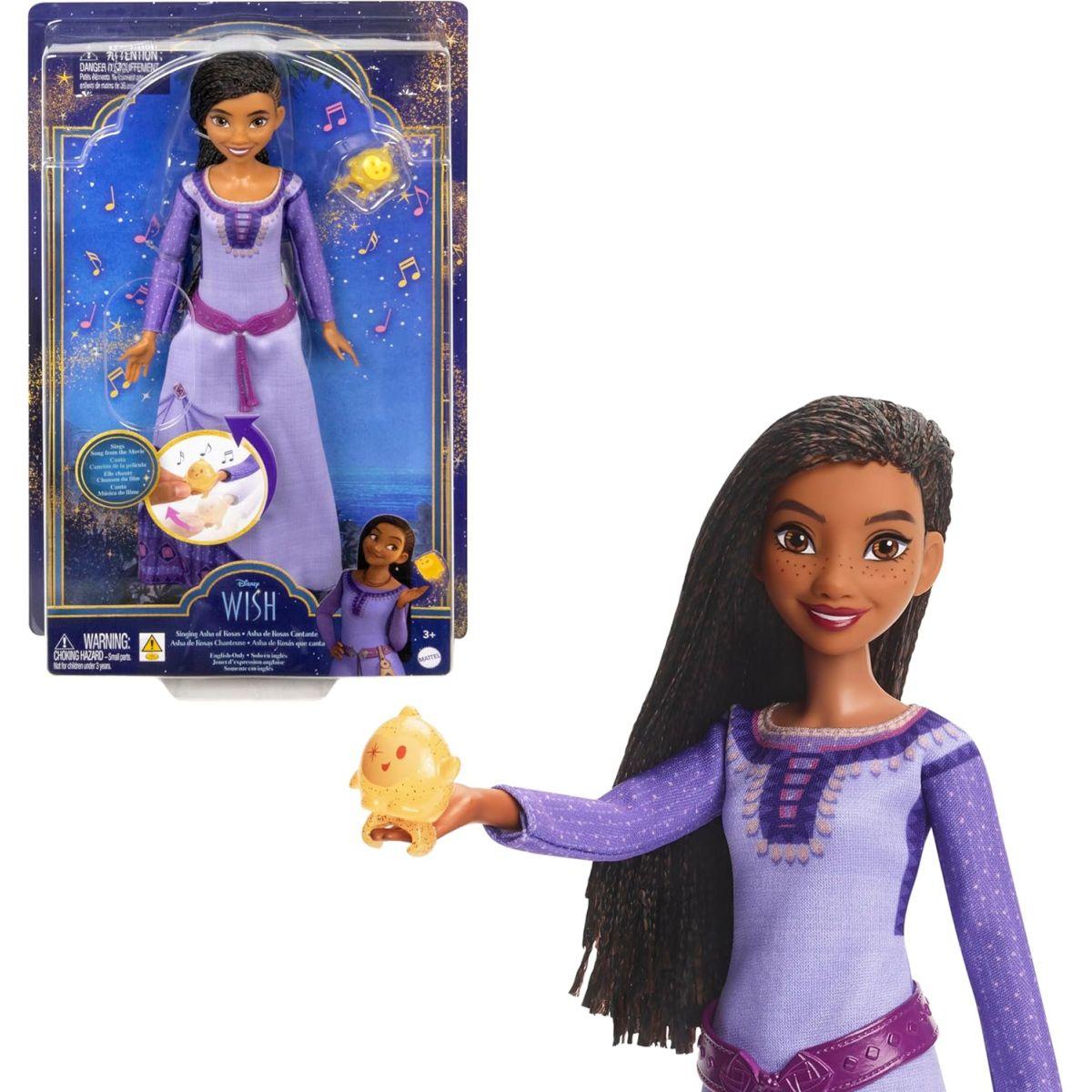 Mattel ディズニー ロサスのアシャを歌うウィッシュ ファッションドール&スターフィギュア 取り外し可能な服でポーズ可能 英語で「この願い」を歌う