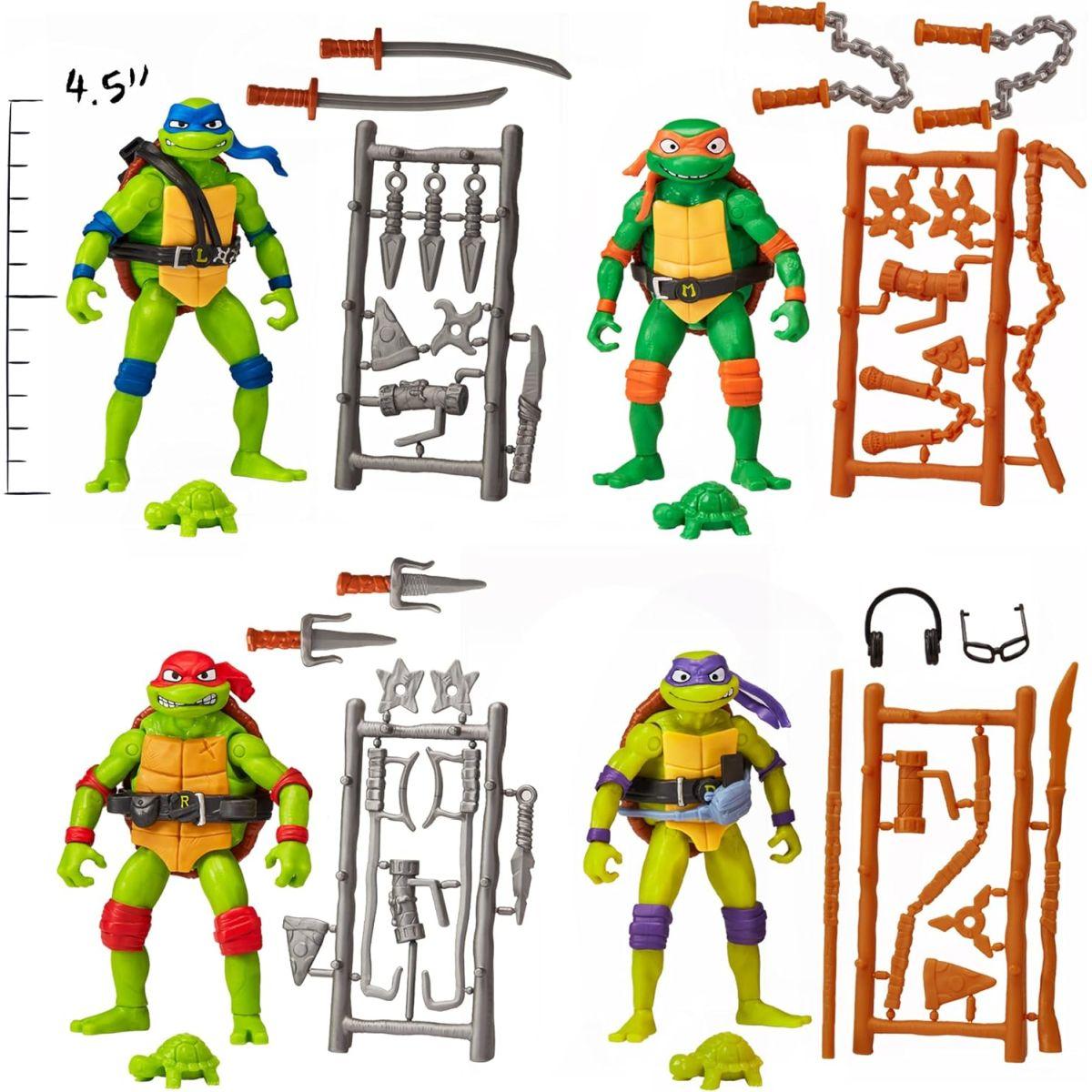 Playmates Toys ティーンエイジ・ミュータント・ニンジャ・タートルズ ミュータントメイヘム ベーシックフィギュア タートル 4個パック