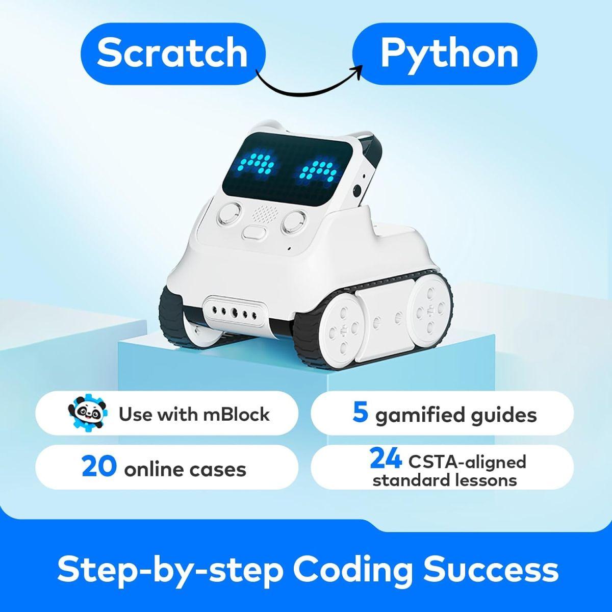 Makeblock Learning & Education Toys, Rechargeable Remote Control Emo Robot for Kids 6+, Codey Rocky Robot Toys with 10+
