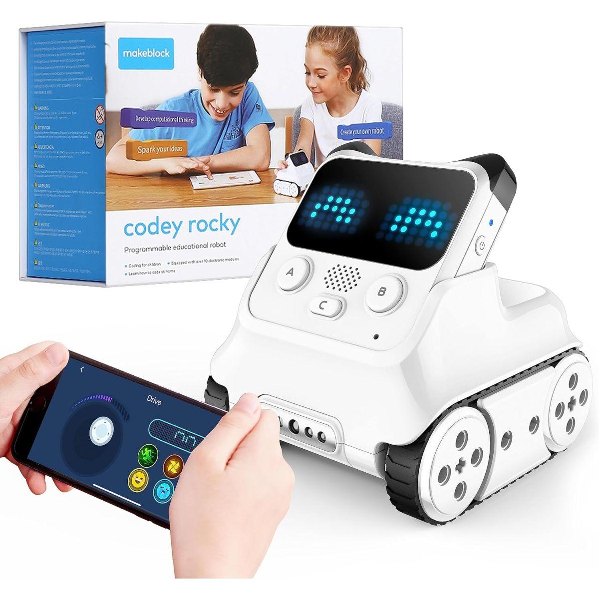 Makeblock Learning & Education Toys, Rechargeable Remote Control Emo Robot for Kids 6+, Codey Rocky Robot Toys with 10+