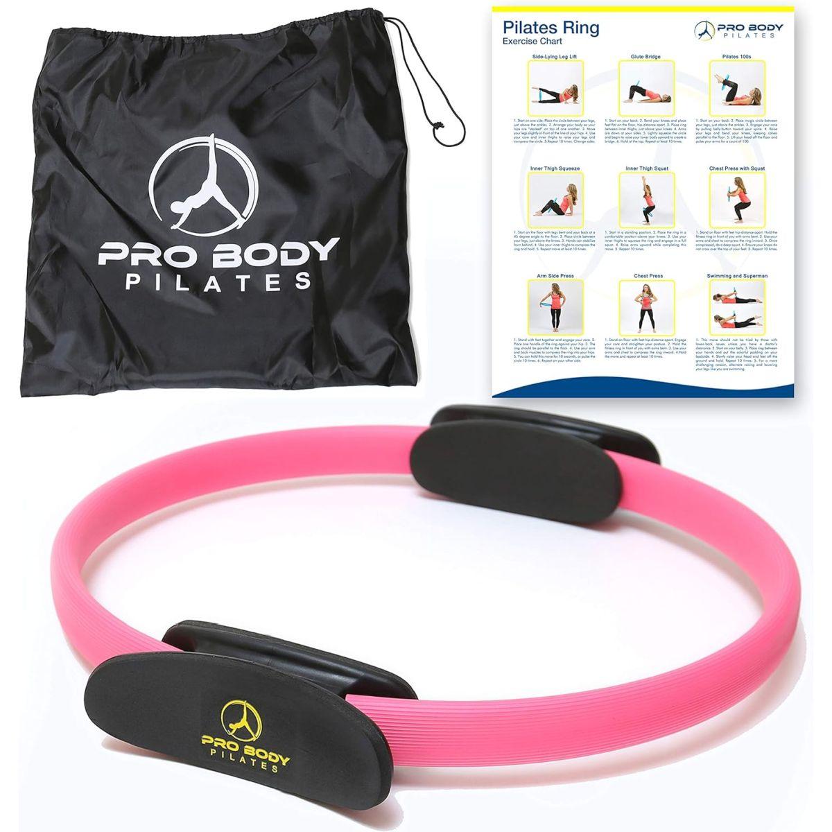 (Pink) - ProBody Pilates Pilates Ring - Superior Unbreakable Fitness Magic Circle For Toning Thighs, Abs and Legs