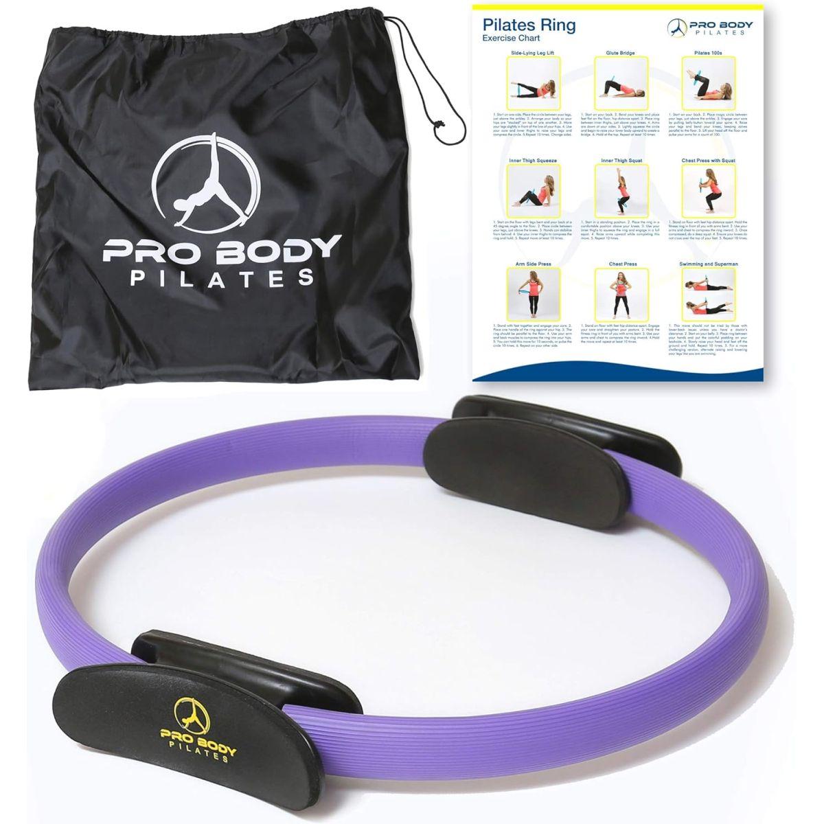 (Purple) - ProBody Pilates Pilates Ring - Superior Unbreakable Fitness Magic Circle For Toning Thighs, Abs and Legs