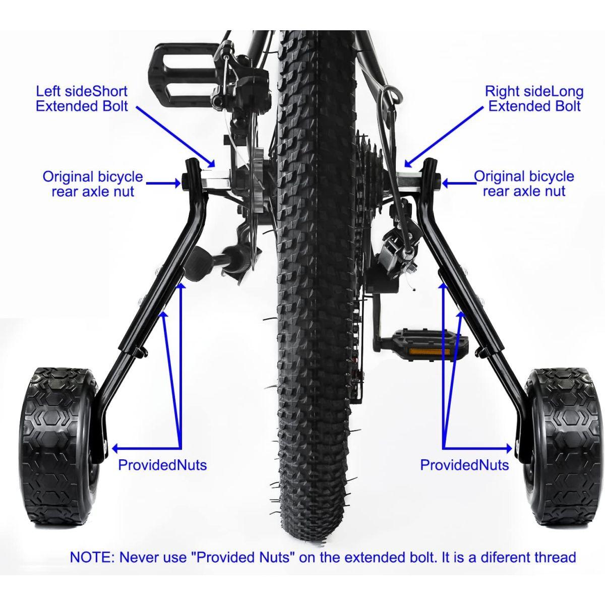 MOSHAY (モシャイ) 自転車用補助輪 トレーニングホイール 16 18 20 22 24インチ 子ども用 可変自転車に適合 ブラック