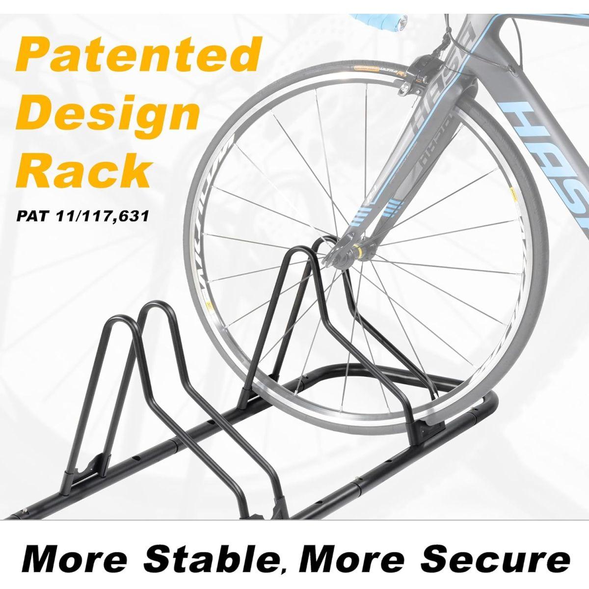 CyclingDeal 自転車フロアタイプ 調節可能なパーキングラックスタンド - 5台用 - マウンテンマウンテンバイク&ロードバイク 屋内ガレージ収納