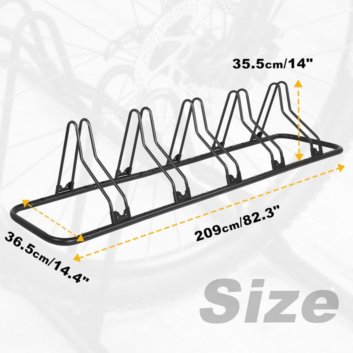 CyclingDeal 自転車フロアタイプ 調節可能なパーキングラックスタンド - 5台用 - マウンテンマウンテンバイク&ロードバイク 屋内ガレージ収納