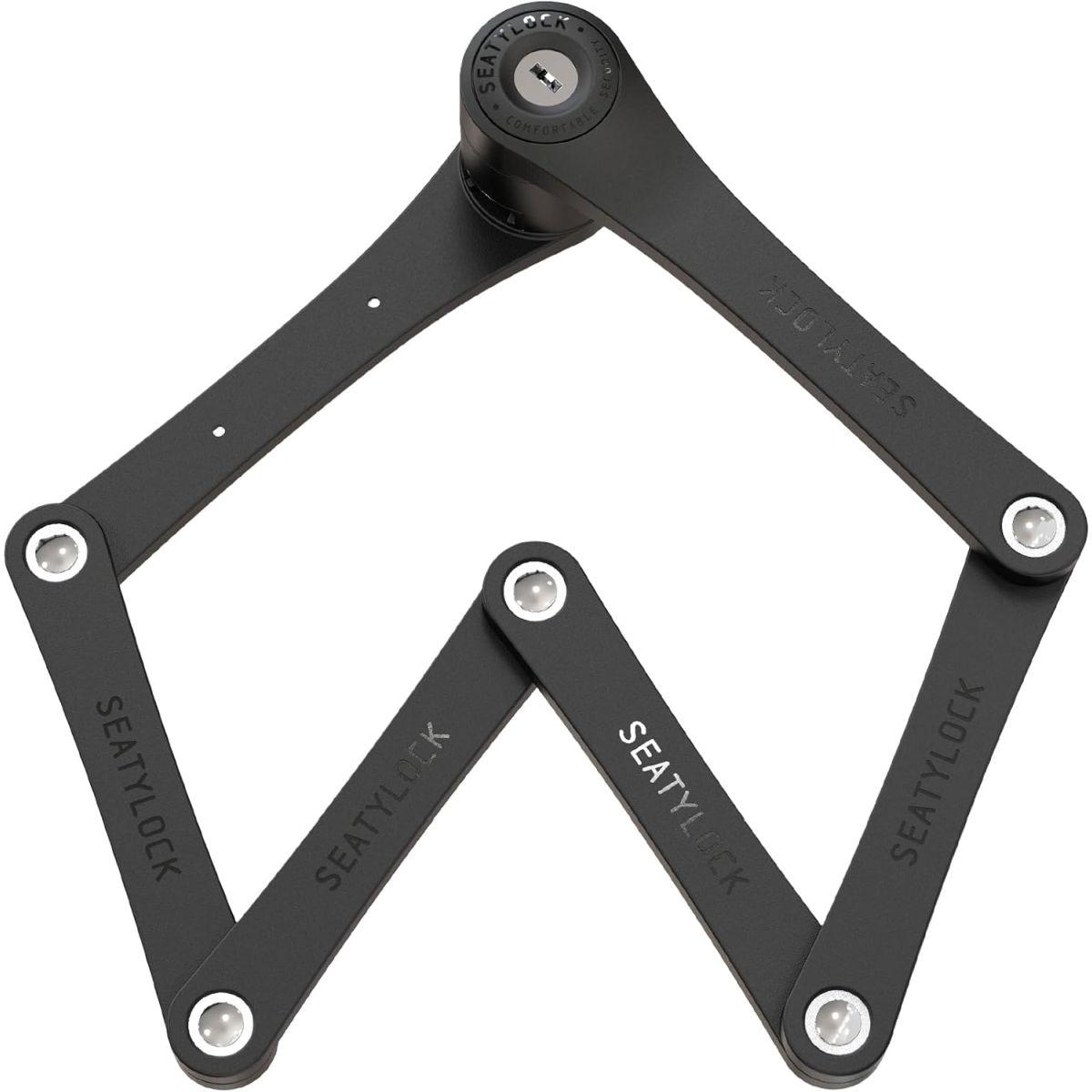 Seatylock FoldyLock コンパクト折りたたみ自転車ロック - 受賞歴のある特許取得済軽量高セキュリティ自転車ロック - 高耐久 盗難防止 スマートセキュアガード 鍵とケース付き 自転車またはスクーター用 - 85cm