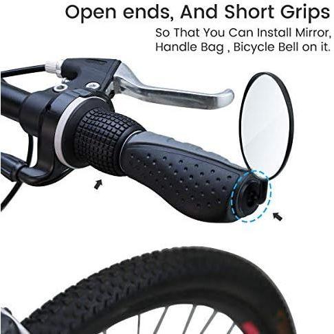 PRUNUS 自転車ハンドルバーグリップ ゴム製人間工学滑り止め自転車ハンドルバーグリップ MTBマウンテンBMX用 (90mm+130mm)