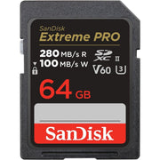 SanDisk (サンディスク) 64GB Extreme PRO SDXC カード 最大280MB/秒 UHS-II Class10 U3 V60