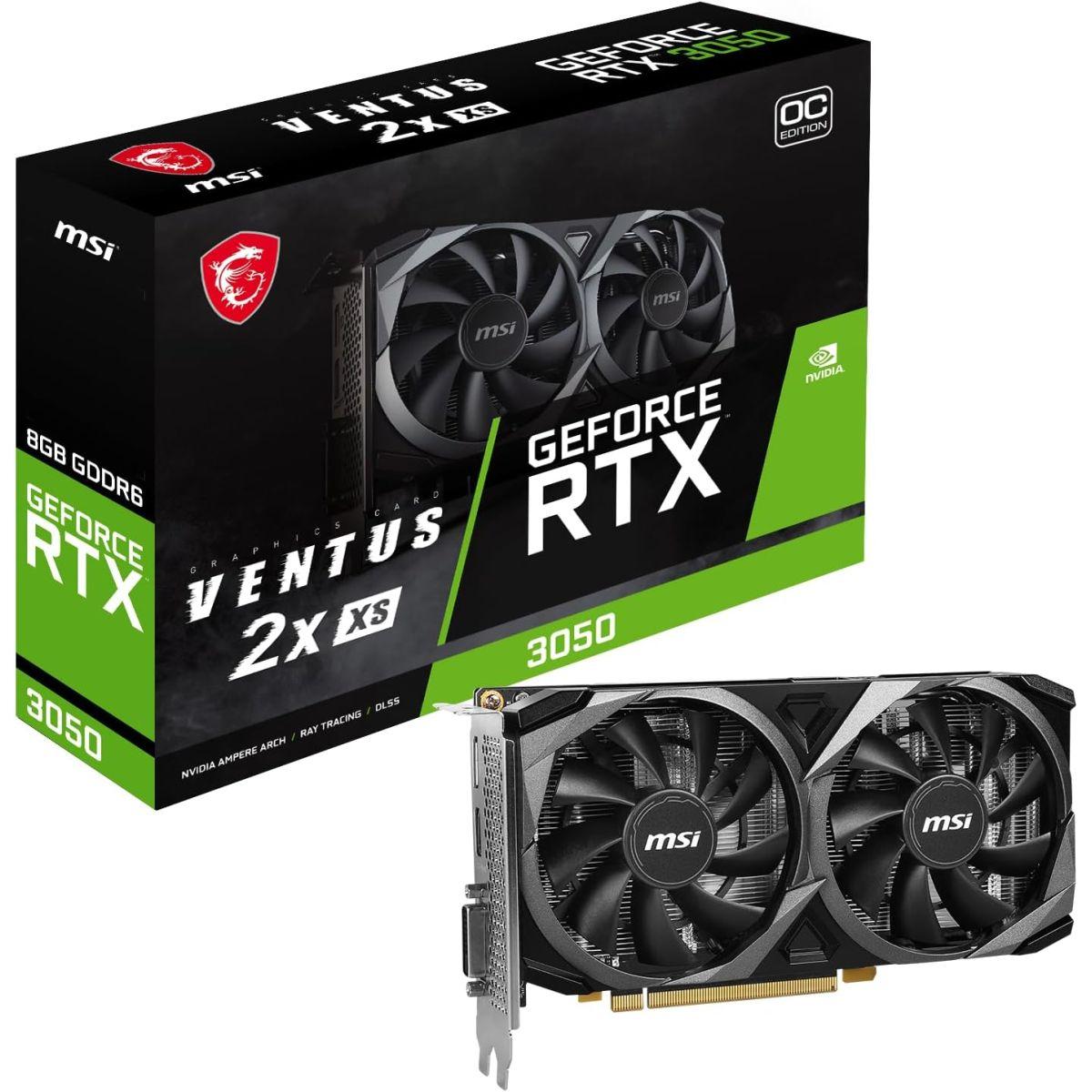 MSI GeForce RTX 3050 VENTUS 2X XS 8G OC 2スロット/205mmサイズ 省スペース グラフィックスカード GeForce RTX 3050 VENTUS 2X XS 8G OC VD8472