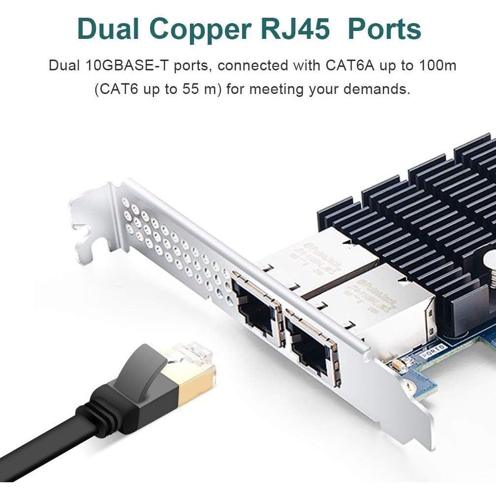10Gネットワークカード Intel X550-T2 ELX550AT2 純正ボード(チップ)実装,デュアルRJ45 ポート,10Gbase-T LANカード,PCI-E3.0 X4/X8/X16, PCサーバ用