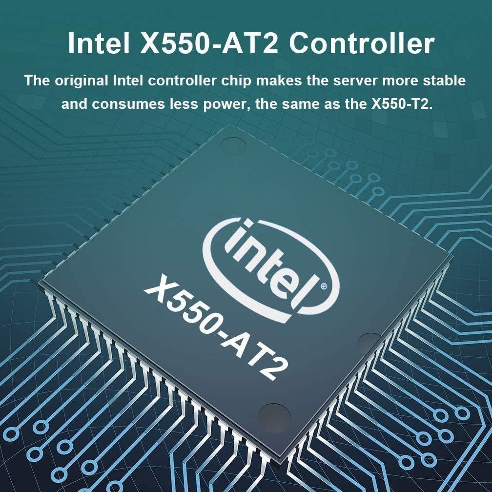 10Gネットワークカード Intel X550-T2 ELX550AT2 純正ボード(チップ)実装,デュアルRJ45 ポート,10Gbase-T LANカード,PCI-E3.0 X4/X8/X16, PCサーバ用