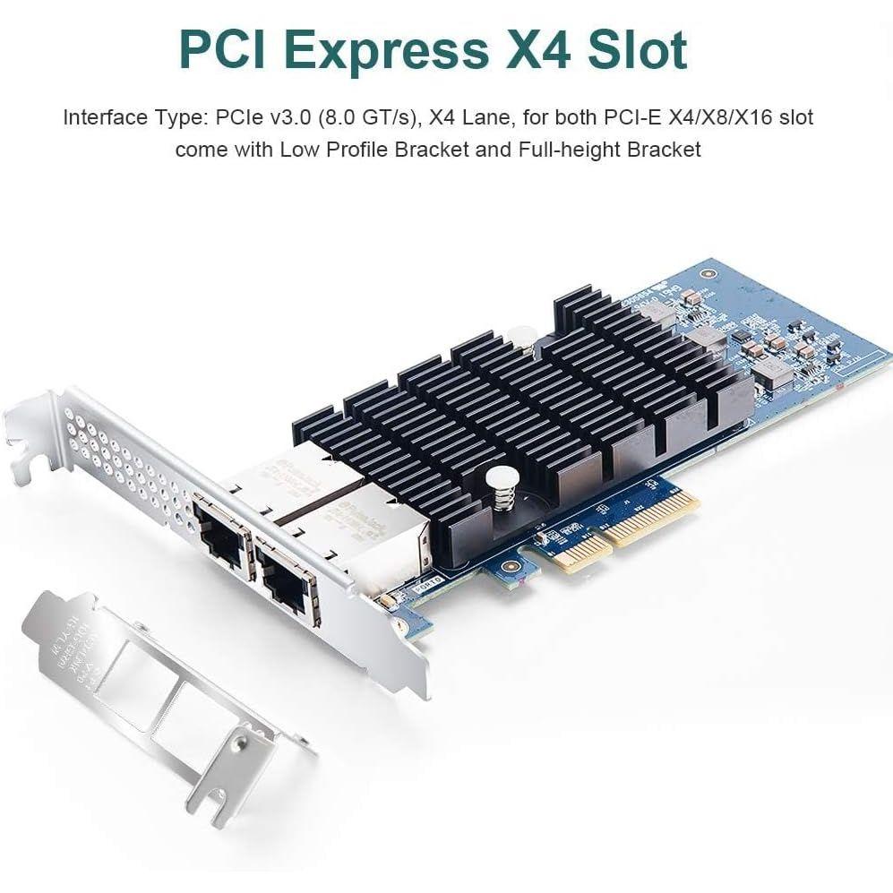 10Gネットワークカード Intel X550-T2 ELX550AT2 純正ボード(チップ)実装,デュアルRJ45 ポート,10Gbase-T LANカード,PCI-E3.0 X4/X8/X16, PCサーバ用