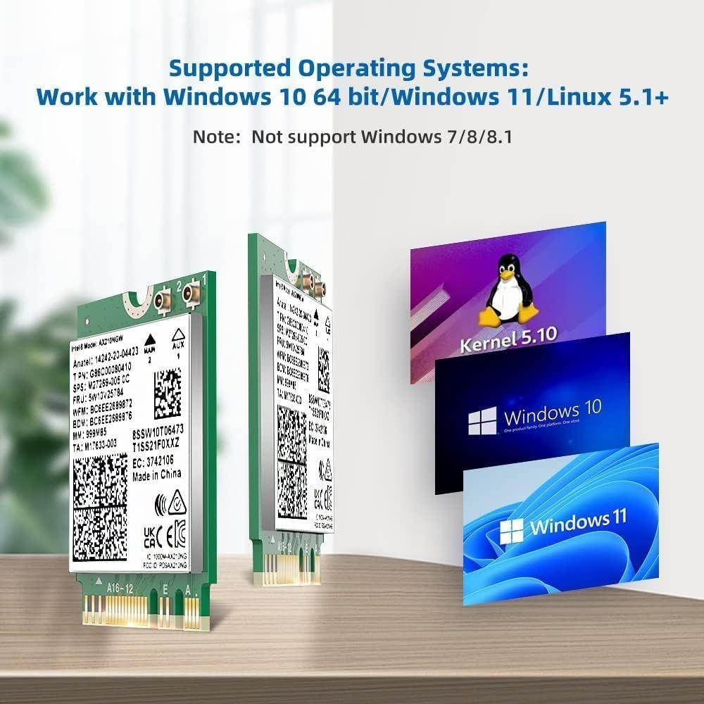 Intel AX210 IEEE 802.11ax Bluetooth 5.2 トライバンド Wi-Fi/Bluetoothコンボアダプター ノートブック用