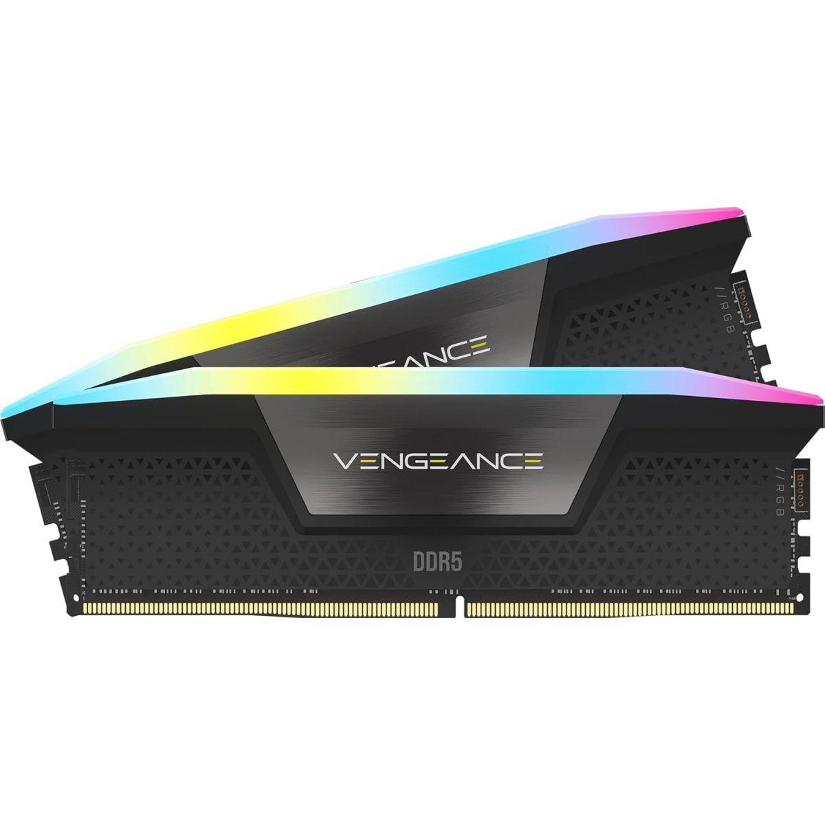 Corsair DDR5 デスクトップPC用メモリ 7200MT/s 32GB(16GBx2) UDIMM 34-44-44-96 XMP 3.0 VENGEANCE RGB Black 1.45V CMH32GX5M2X7200C34