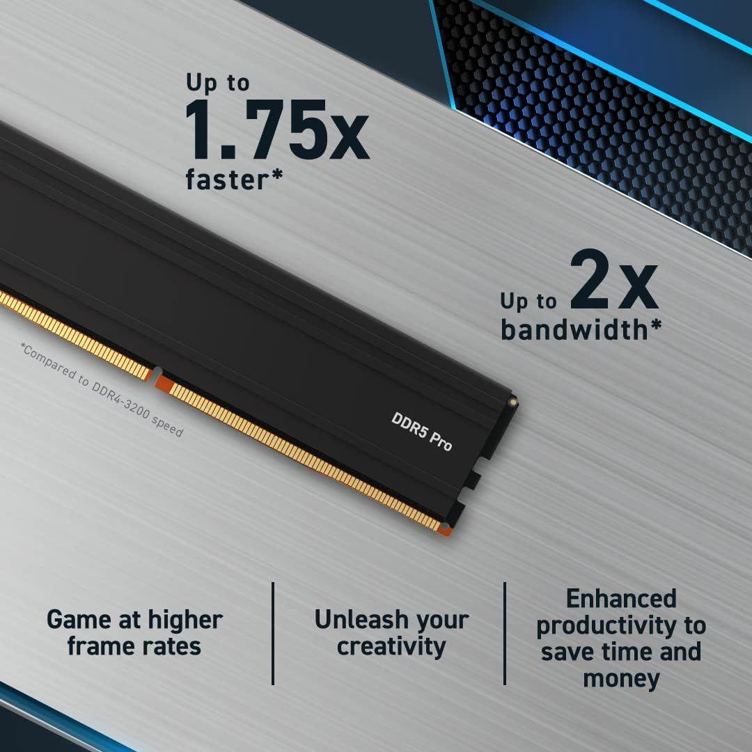 Crucial(クルーシャル) PRO (マイクロン製) デスクトップ用メモリ 48GBX2枚 DDR5-5600 CP2K48G56C46U5