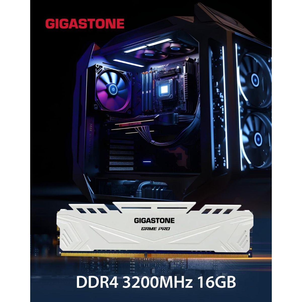 【メモリ DDR4】 Gigastone White Game Pro デスクトップPC用メモリ DDR4 16GBx2枚 (32GB) DDR4-3200MHz PC4-25600 CL16 1.35V