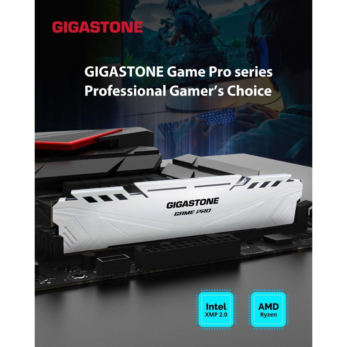 【メモリ DDR4】 Gigastone White Game Pro デスクトップPC用メモリ DDR4 16GBx2枚 (32GB) DDR4-3200MHz PC4-25600 CL16 1.35V