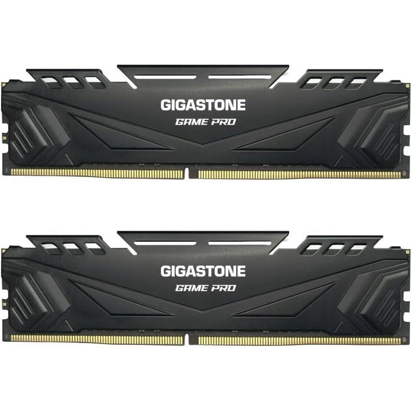【メモリ DDR4】 Gigastone ブラック Game Pro デスクトップPC用メモリ DDR4 16GBx2枚 (32GB) DDR4-3200MHz PC4-25600 CL16